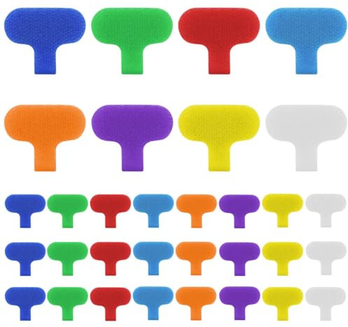 32 Pieces Multi-Color Electronic Cable Identification Tags Write On Cord Labels for Computers Cable Management Writable Wire Tags for Electronics Self-Adhesive Nylon Wrap-It Cable Label (8 Colors)