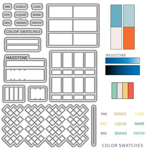 CRASPIRE Farbmuster, Transparente Stempelpalette Aus Gummi, Wiederverwendbar, Vintage, Transparente Silikonstempelsiegel Für DIY-Scrapbooking, Journaling, Kartenherstellung, Dekor, Fotoalbum Dekorativ
