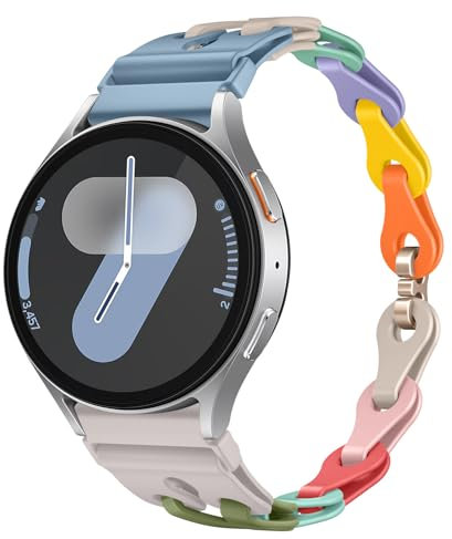 XMUXI Bracelet montre 20mm DIY Compatible with Samsung Watch 7/FE, Femme Bracelet pour Galaxy Watch 6/5/4 40mm 44mm/Garmin Forerunner 165 élastique