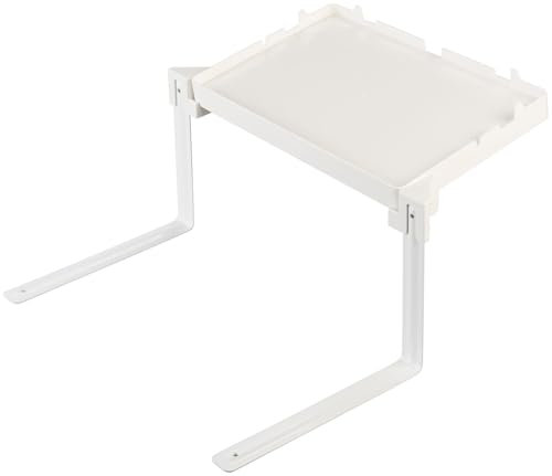 Carlo Milano Anti Rutsch: Klappbare Bettablage, 34 x 22 cm, belastbar bis 3 kg, weiß (Tablett, Smartphone Halterung Tisch, iPhone Ladekabel)