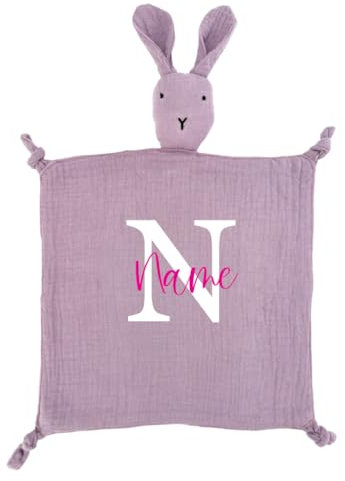 Ahoiikids Personalisiertes Baby Schmusetuch mit Name – Weiches Kuscheltier Schnuffeltuch – Geschenk zur Geburt & Taufe