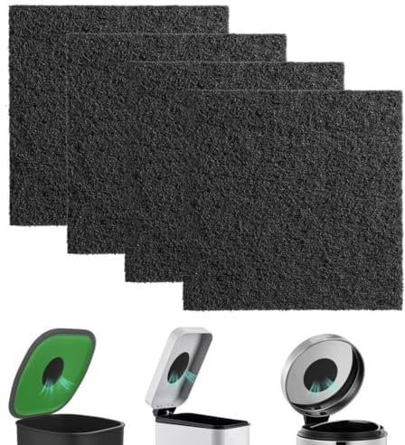 Compost Bin Filter Odour Filter Pack of 4 Square Charcoal Filters Refill Set for Kitchen Food Waste Caddy Compost Bucket