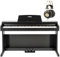 Fame DP-2000 BK E-Piano Set, 88 Tasten, Hammermechanik, 128 Stimmen, MIDI, inkl. K92 Kopfhörer, schwarz matt, ideal für Einsteiger und Profis, inkl. Netzteil und Pedal