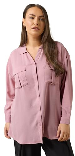 EVANS Curve Utility Pocket Shirt - Women's - Plus Size Curve Pink