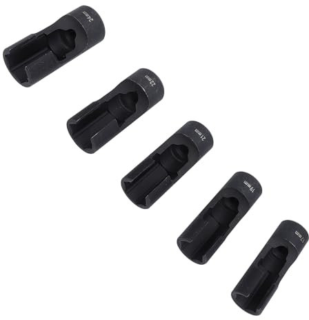 VOBOR Fuel Line Socket Wrench Set, 5PCS Suspension Strut Socket Tool CRV Steel 1/2in Drive Strut Nut Socket Set for Removing and Replacing (17mm‑24mm)