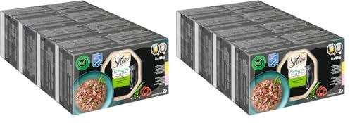 SHEBA Schale Nassfutter für Katzen Nature's Collection in Sauce Feine Vielfalt MSC-Zertifiziert 4 x 8 x 85g Multipack (Packung mit 2)
