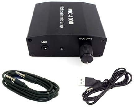 Amplificateur Sound en Aluminium Portable MIC-1000 Amplificateur Sons Faibles À 1000x pour Les Enregistrements Téléphoniques avec Cordon USB