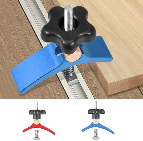 2pcs Mini Hold Down Clamp Aluminum Alloy T Slot Woodworking Clamp Precise Positioning T-Track Bolts for CNC Engraving Machines, Woodworking Router Tables