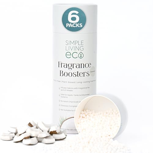 Laundry Scent Boosters, Coconut Fragrance, In-Wash Scented Perfume Beads for Washing, Long-Lasting Freshness (Pack of 6, Coconut)
