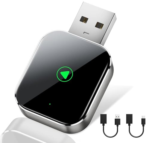 AURIVEE Carplay Wireless Adapter für iPhone, USB-C/USB Auto Adapter für Wireless Apple CarPlay, Kompatibel mit Allen Fahrzeugen mit Wired CarPlay & iPhone iOS 10+ (Größe)