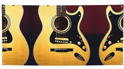 Vielseitiges Party-Banner mit Aufschrift Note Guitar Print, beste Banner für Veranstaltungen, Geburtstagsparty-Dekorationen