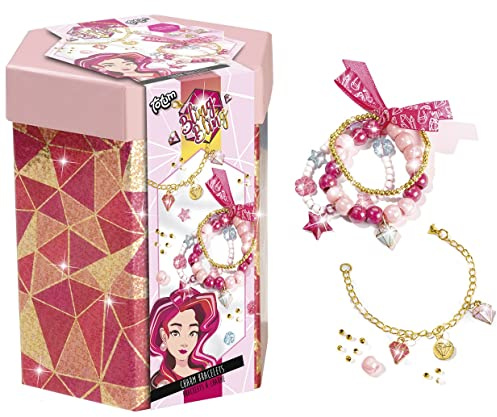Totum Bling Bling - Bettelarmbänder gestalten mit bunten Perlen und diamantförmigen Anhängern in schöner Geschenkbox 60036