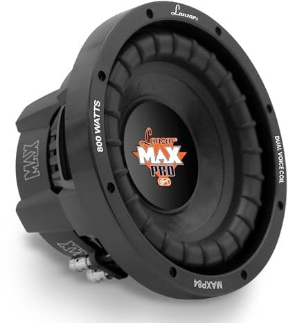 Lanzar MAXP84 - Subwoofer (16.5 cm, 4Ohm, 800W), color negro