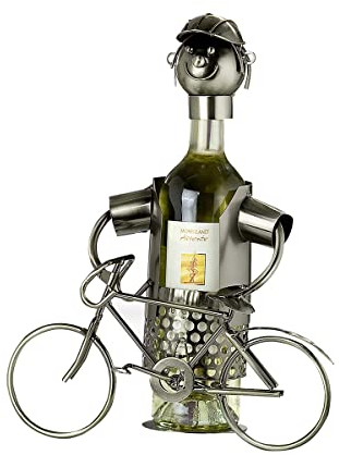 GILDE Flaschenhalter Metall - Deko Weinflaschenhalter Weinhalter lustig Flaschenkorb - H 28 cm