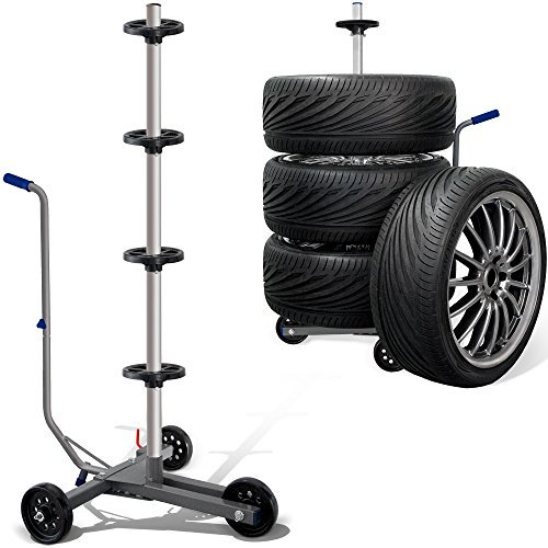 Fahrbarer Reifenhalter für 4 Kompletträder - Felgenbaum Reifenwagen Felgenhalter