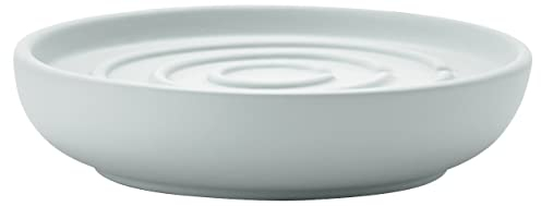 Zone Denmark Nova Seifenschale, Seifenablage, Seifenhalter aus Porzellan mit Soft Touch-Beschichtung, Durchm. 11 cm, Höhe 2,5 cm, Dusty Green