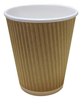 We Can Source It Ltd - 12oz. Brown Kraft Ripple Paper Cups - Eco-Friendly Drinkware 100% Biodegradable Compostable Recyclable - Great for Tea, Coffee, Hot Drinks - 50-Pack
