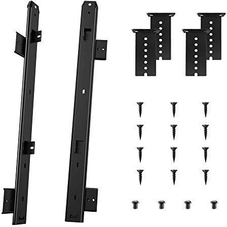 FRMSAET Schiebetastatur Schubladenfachbeschläge 306/356/406/456 mm Folien Metallschublade Tastaturrutschen Montagezubehör/Ideal für Unterschrank Küchenschrank Schublade, ein Satz (456 mm, schwarz).