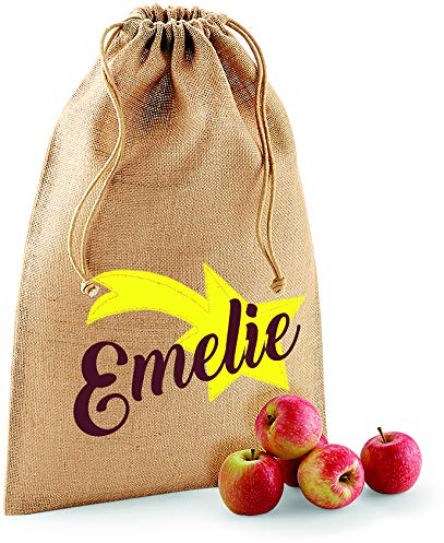Nikolaus-säckchen mit Namen | Jute-beutel personalisiert & bedruckt | Motiv Sternschnuppe Stern | Weihnachten Kinder Geschenk | verschiedene Größen zum befüllen | groß und klein (S 25 x 30 cm)