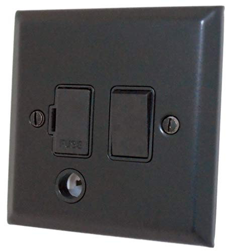 G&H SFB56B Spectrum Plate Matt Black 1 Gang Fused Spur 13A Switched & Flex Outlet
