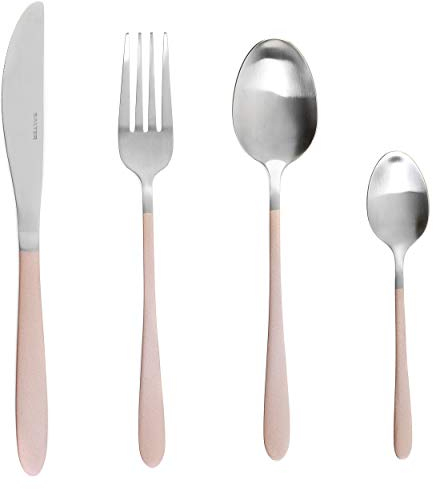 Salter® BW08024C 16-Piece Metallic Champagne Cutlery Set | Stainless Steel | Stylish, Modern Design | Satin Finish