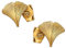 CLEVER SCHMUCK Damen Ohrstecker Ginkgo Blatt 9 mm schlicht seidenmatt Ohrringe Ginkgobaum 925 Silber gold-plattiert im Schmucketui