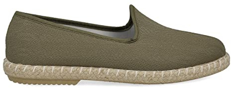 PAYMA - Espadrillas Basse da Uomo a Spuntone Spina di Pesce. Pantofole Estive. Brasiliano per Uomo. Suola di Iuta e Gomma. Blu Beige Kaki