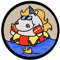 Café Viereck ® Wasserwacht Wasserrettung Einhorn - Fun Patch Gestickt mit Klett - 8 cm