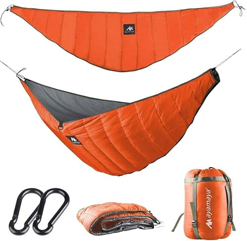 AYAMAYA Hängematte Underquilt Isomatten Underkilt Outdoor, Ultralight Baumwolle Underblanket Winterschlafsack Winter -10-0 Grad für Hängematten Isolierung Leichte Wandern Camping