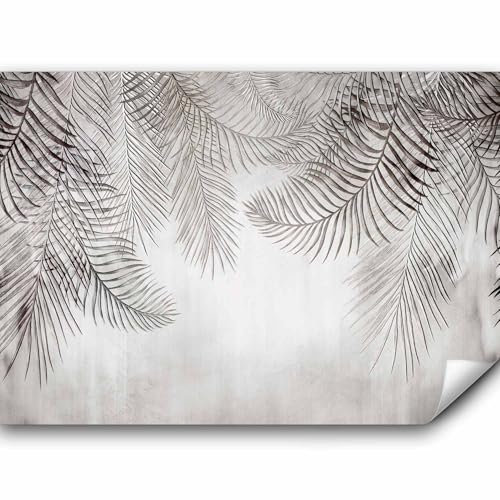 murando - Papier peint panoramique nature 350x256 cm - Revêtement mural décoration pour chambre salon - Design unique et moderne - Gris marron - Plantes de palmiers tropicaux nature b-C-0783-a-a