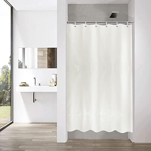 YISURE Duschvorhang 120 x 200 Textil Beige, Creme Polyester Stoff Badvorhang mit 8 Metallösen für kleine Badewannen, Schmaler Breite 120 x Höhe 200cm