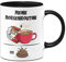 Tassenbrennerei Original - Tasse mit Spruch: Meine Morgenroutine - Kaffeetasse lustig Geschenk für Männer (Schwarz)