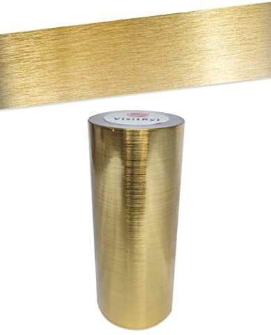 Wandbordüre, selbstklebend, wasserdicht, aus PVC, Sockelleiste, selbstklebend, für Küche und Badezimmer, Wanddekoration, gebürstetes Gold, 5 cm x 500 cm