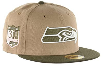 New Era Seattle Seahawks NFL 30th Season Sidepatch Camel Olive 59Fifty Basecap - 7 3/4-62cm (XXL)