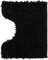 Poligono Tapis de Bain en Microfibre, Tapis Salle de Bain, Tapis de WC Formulaire U 40 x 50 cm, Doux, Antidérapant,Noir