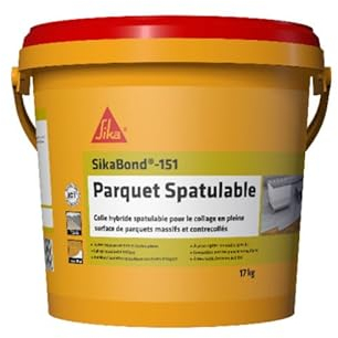 SIKA - Colle souple SMP - SikaBond-151 Parquet Spatulable marron - Pour le collage en pleine surface de parquets massifs et contrecollés - 17 kg