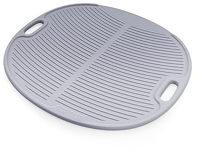 Litter Genie Alfombrilla para caja de arena | Alfombrilla de espuma acanalada para atrapar arena de gatos | Fácil de limpiar | Gris