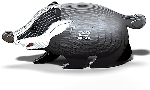 EUGY 650094 Dachs, 3D Tier-Puzzle für Kinder und Erwachsene zum Zusammenbauen, DIY Tierfigur, Bastelset ab 6 Jahren