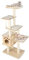 COSTWAY Arbre a Chat XXL en Bois 170 cm, 5 Poteaux à Griffer en Sisal, 5 Plateformes, Condo, Corde en Sisal, Arbre a Chat Maine Coon, Coussin Amovible, pour 4-6 Chats, 70 × 50 × 170 cm, Beige