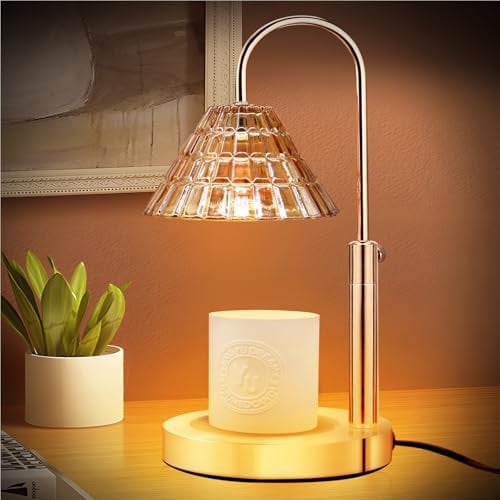 Candle Warmer Lamp with Dimmer, Timer and Height Adjustable Electric Melter Candle Lamp for Scented Candle Jar, New Home Gifts Anniversary Birthday for Women Friends Candle Heater Lamp with 4 Bulbs