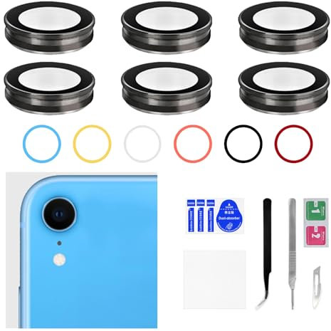 Risidamoy 6 Color for iPhone XR Camera Lens with Bracket Replacement