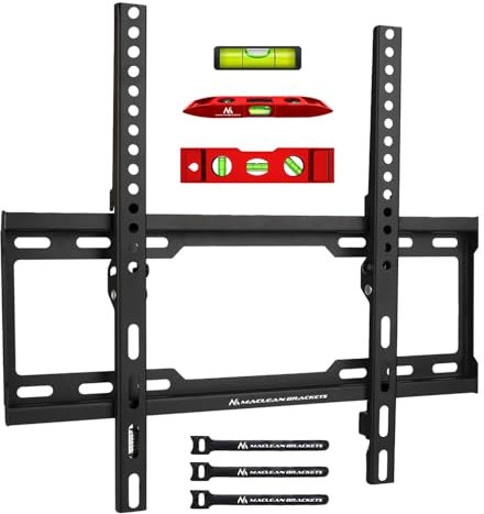 Maclean MC-412 Soporte para TV, Soporte de Pared para Pantallas de 32-70, VESA máx. 400x400, Carga máx. 45kg, Ajuste de Inclinación +0°~-10°