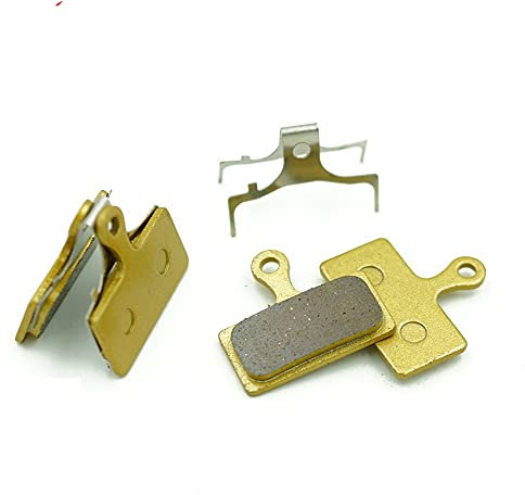 HUTMXK 2 Paare Gold Vollmetall Fahrradscheiben Bremsbeläge/Fit für Shimano M985, M988, XT M785, SLX M666, M675 Scheibenbremse,