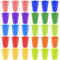 Elsrantor 30 Piezas Vasos Plastico Duro, 12 Colores Vasos de Plástico Reutilizable, 260 ml Copas de Plastico de Colores Apilables, Tazas de Plástico Niños, para Cocina, Fiestas, Picnic, Camping