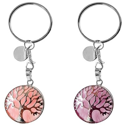 Morceaux De La Vie Anneau De Clé en Cristal d'arbre, Bague Clé De Remorque d'arbre, Accessoires De Robe Bricolage, Anneau De Clé en Cristal Créatif, Anneau De Clé De Mode