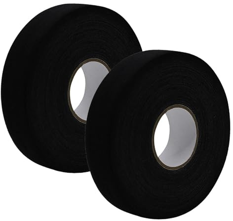 Dwitkul 2 Rouleaux Tape Hockey sur Glace Tape Crosse de Hockey Tape Ruban de Hockey Adhésif Antidérapant Ruban de Bâton de Hockey pour Raquette Tennis, Badminton (Noir)