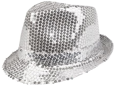 BF Souvenirer paljetter festhatt popstar sequence – glitterhatt för kvinnor och män, festivalhatt, disco & 80-tals 90-tals festtillbehör, karneval JGA nyårsafton