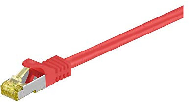 Goobay 91571 - Cable de red (0,25 m, Cat7, S/FTP (S-STP), RJ-45, RJ-45, Rojo)