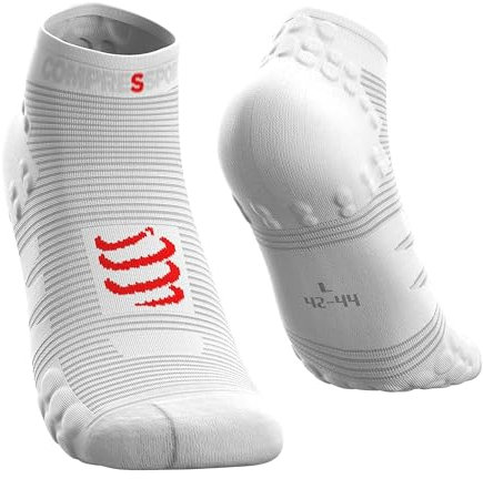 Compressport V3 Sock Low Calcetines, Hombre, Blanco, 39-41