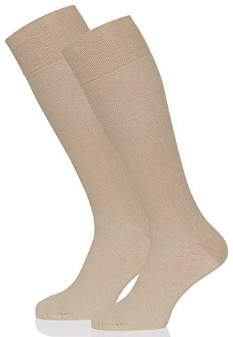 Safersox Pique Kompressionsstrümpfe der Klasse 1 - in vielen Farben - für tagelanges Tragen ohne Waschen! (40/41, Beige)